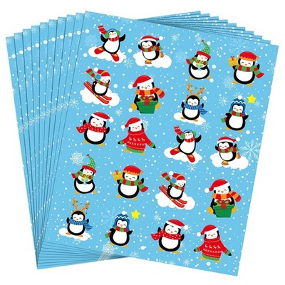 Censen 400 Pieces Penguin Snowflakes Stickers Bulk Winter Stickers for Christ...