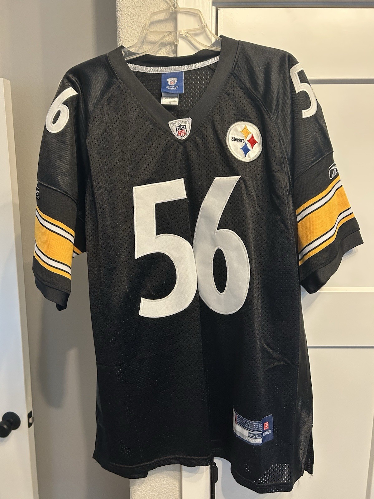Pittsburgh Steelers Reebok Lamarr Woodley Jersey Black Size 50