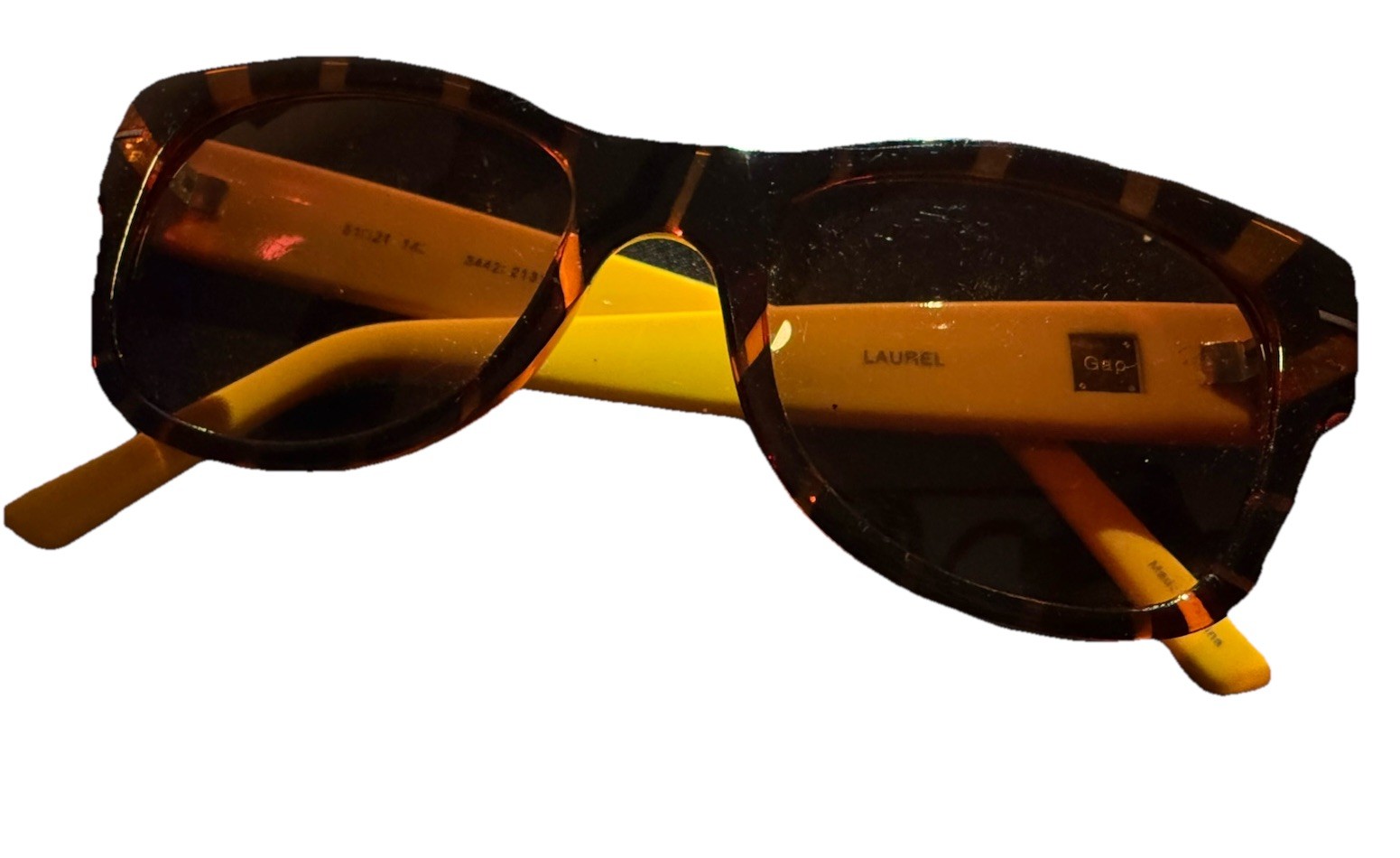 Gap LAUREL Tortoise Shell/Yellow Square Sunglasse… - image 1