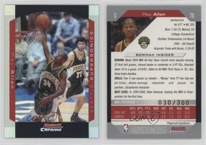 2004-05 Bowman Draft Chrome Refractor /300 Ray Allen #70 HOF