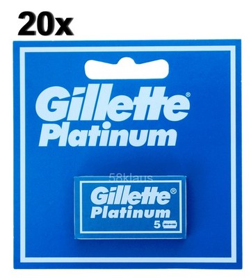 100 Gillette Platinum Rasierklingen für Rasierhobel doppelseitig in 20x 5er OVP