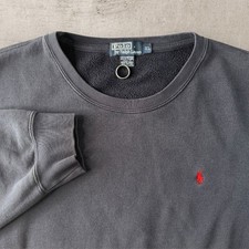 Vintage Polo Ralph Lauren Crewneck Mens XL Faded Blue Sweatshirt Heavyweight 90s