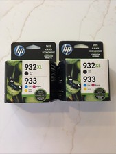 HP 932XL Black 933 Tri-Color Cyan Magenta Yellow 2 New In Box EXP 12/2020