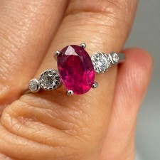 925 Sterling Silver Ring Oval Pink 6x4mm Natural Ruby Gemstone Zircon Women Gift