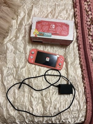 Nintendo Switch Lite Animal Crossing - Coral Pink w/ Kirby Forgotten Lands inc.