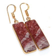Bezel Wave Dolomite Golden Plated Earrings 1.8
