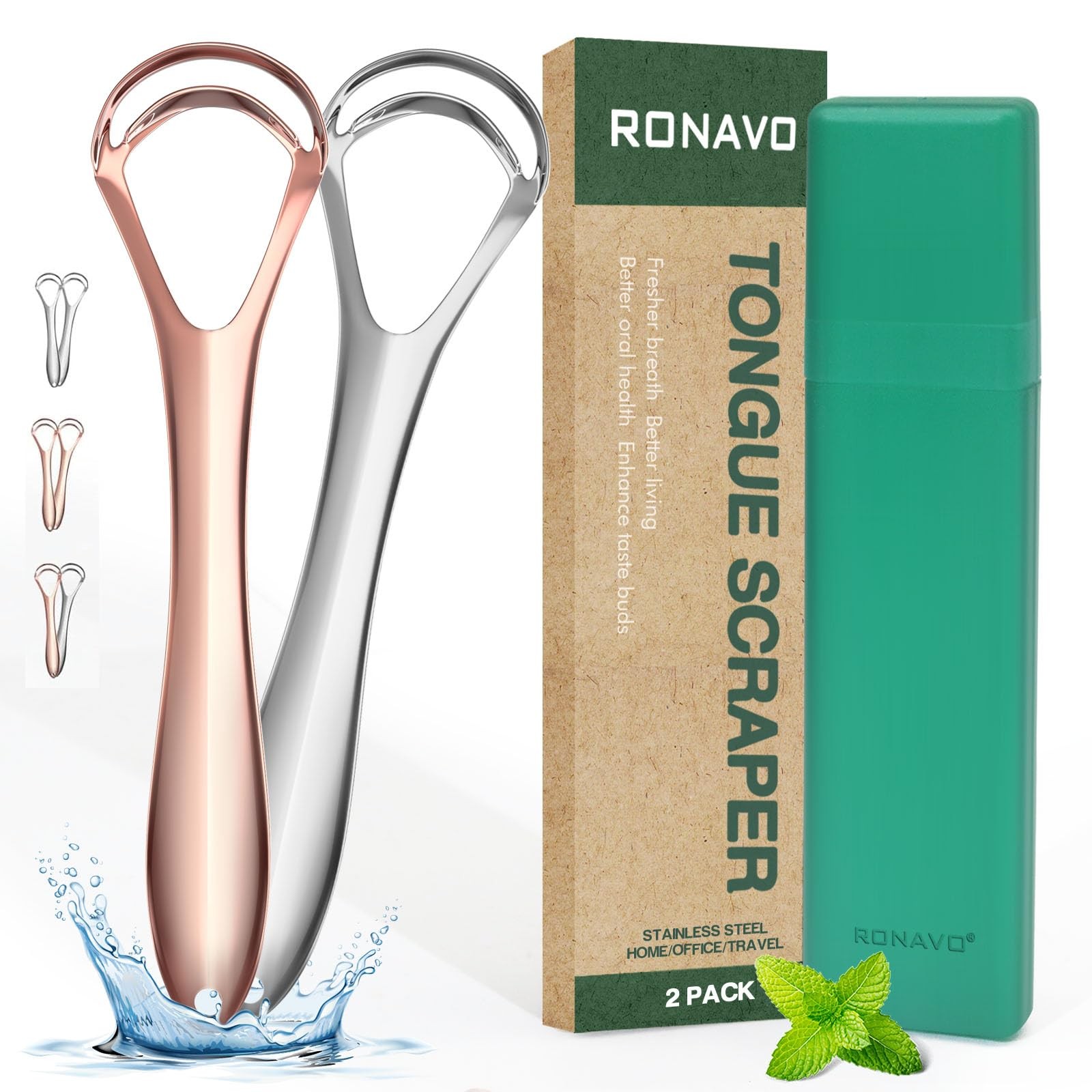 New Upgrade Tongue Scraper with Dual Scraping Head Fight Bad Breath, 2 Colors