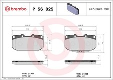 BREMBO Bremsbelagsatz, Scheibenbremse P 56 025 für NISSAN SUBARU