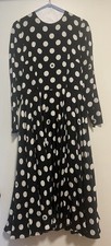 Dolce & Gabbana Black and White Polka Dot D&G Logo Dress IT44 $3245.95