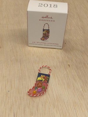 Hallmark 2018 Miniature Ornament Lil Stuffed Stocking Christmas  