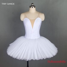 Bell Shaped Ballet Tutu Girls Ballet Dance Costume Bodice Nude V Neck Dress