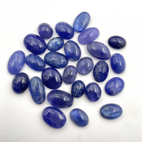 Lot De 16 Pierres Tanzanite Naturelle 4x3mm - Coupe Ovale, Violet Brillant, Brut Non Traité