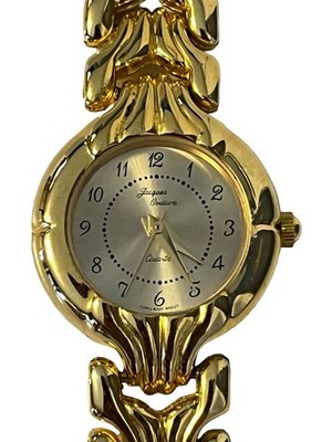 Jacques Couture Quartz movement‎ gold toned watch Jacques Couture Quartz Watch Brown Leather Vintage... | Depop main image 4
