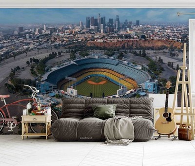 3D City Baseball Stadium Landscape Wall Murals Wallpaper Murals Wall Sticker