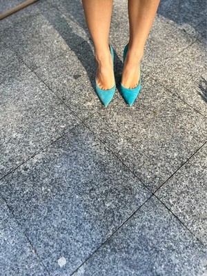 Jimmy Choo Turquoise Leather Heels EU 40 | eBay