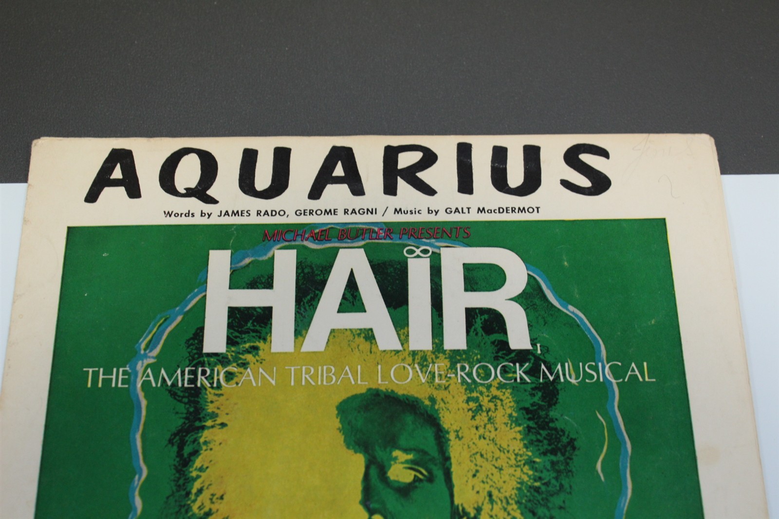Vintage 1968 Aquarius Hair Sheet Music United Artists Music Co.