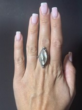 Vintage 925 Sterling Silver Abalone Ring Size 6.75