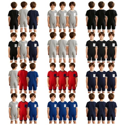 Kids Romper Children Jumpsuit Overalls Sleepwear Anti-strip Boys Back Zipper