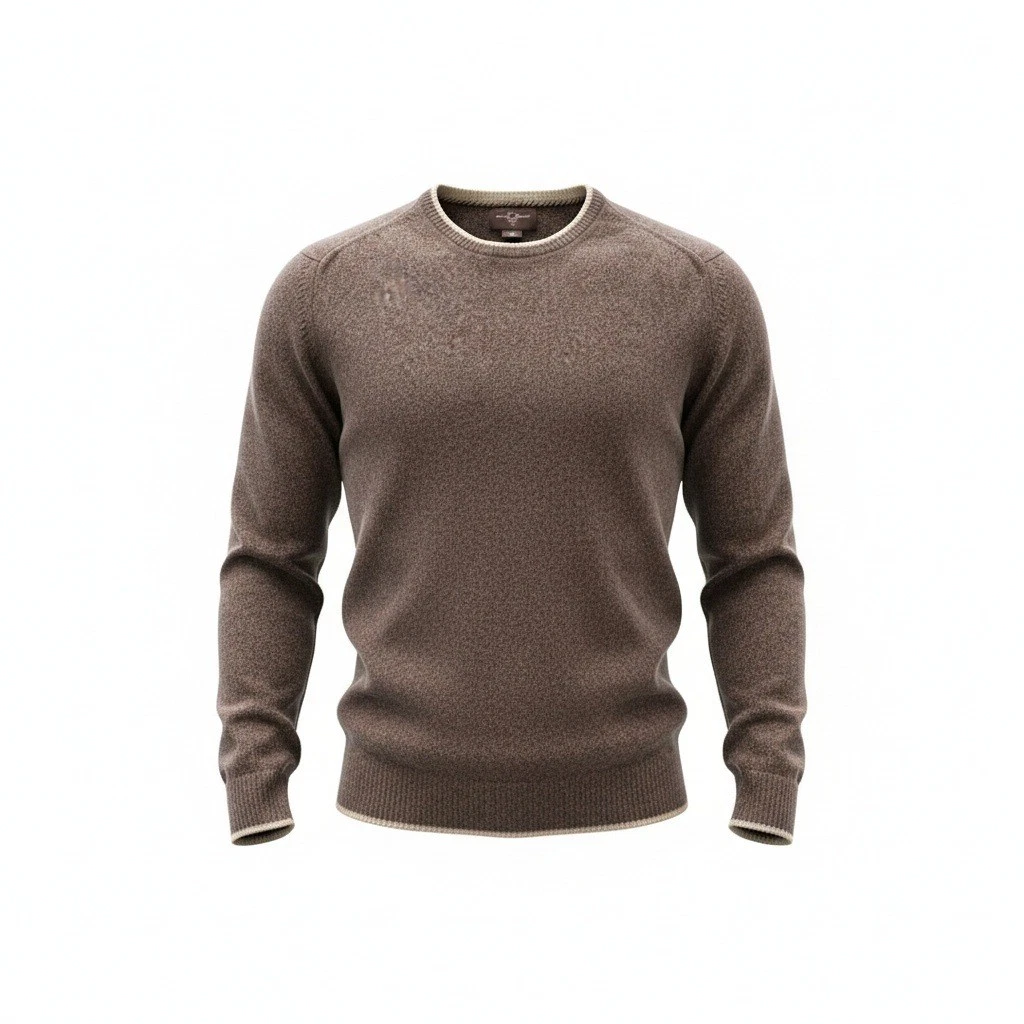 Black Brown 1826 Mens XL Brown Wool Crewneck Pullover Sweater Heathered Knit