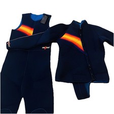 Vintage 80s SeaQuest Rainbow Wetsuit Jacket John Combo M-L SCUBA Surf Set