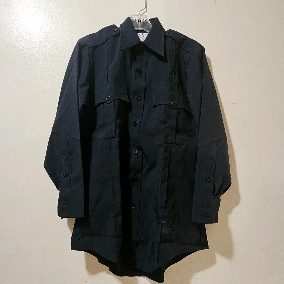 Camisa Top Uniforme de Seguridad Tex Trop Elbeco Negra L/S Talla 14 1/2 31 - EXCELENTE Foto 2 de 4