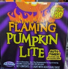 New - Pumpkin Pro Halloween Flaming Pumpkin Light Timer 