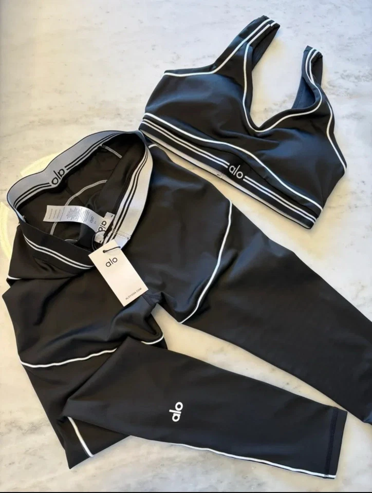 Alo Yoga Black Bra + Leggings Set (NWT) - Image 2 of 3