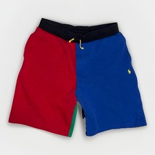 POLO RALPH LAUREN Boys XL Fleece Shorts Colorblock Pony Logo Casual Pockets