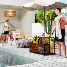 Outsunny Pool Float Storage with Wheels, Pool...