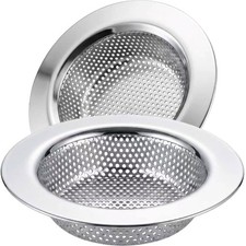 Kitchen Sink Strainer Stainless Steel, LASSHSWA Large, Silver
