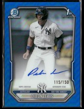 2026 Bowman Baseball Dillon Lewis #CPA-DL True Blue 1st Bowman Chrome Auto 20/20