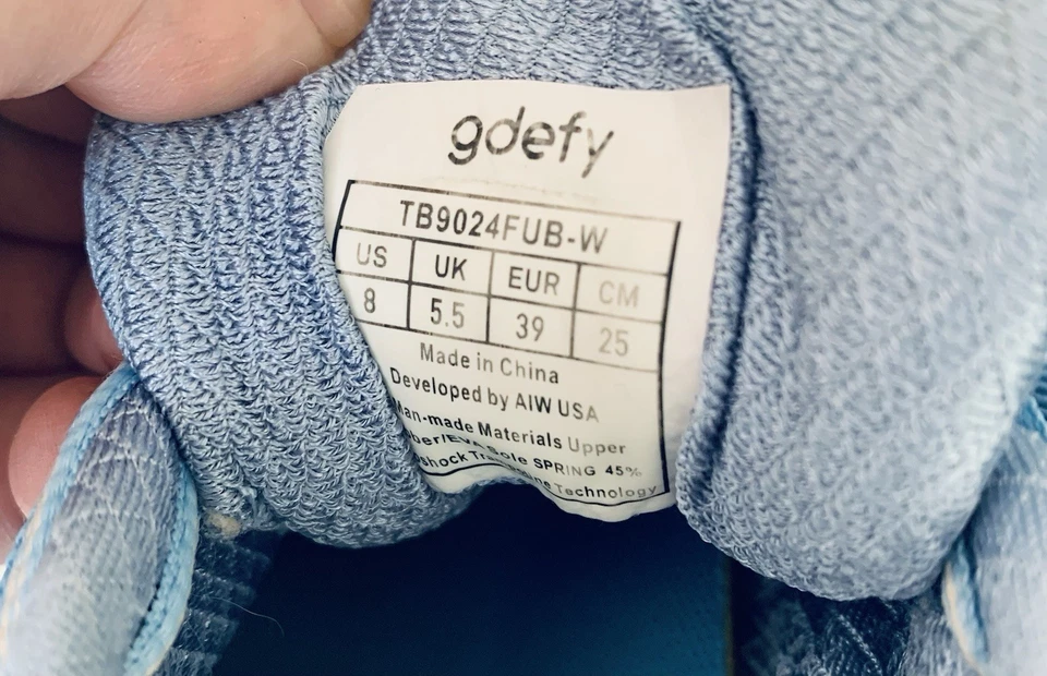 Zapatos para mujer Gdefy TB9024FUB talla 8 W azul cielo atléticos cómodos defensor de la gravedad” Foto 3 de 4