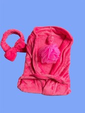 Children  s Pink Plush Bathrobe Set Girls Ages 4-6yrs
