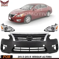 Front Bumper Cover Fascia & Grille Assembly Kit For 2013-2015 Nissan Altima