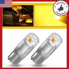 2x Led T10 Side Marker Light Bulbs 168 194 192 2825 Canbus Error Free Amber Usa