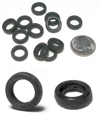 12pc Ideal Majorette TCR MK 3  4 style HO SLOT LESS Car FRONT TIRES 6pr BTO New