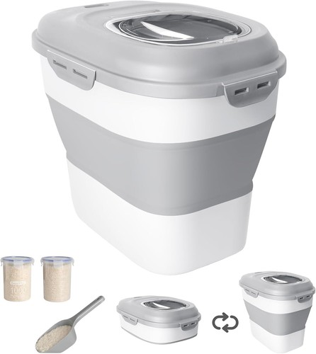 20-50 Lbs Food Storage Containers,Collapsible Rice Container with Wheel Airti... - Picture 2 of 8