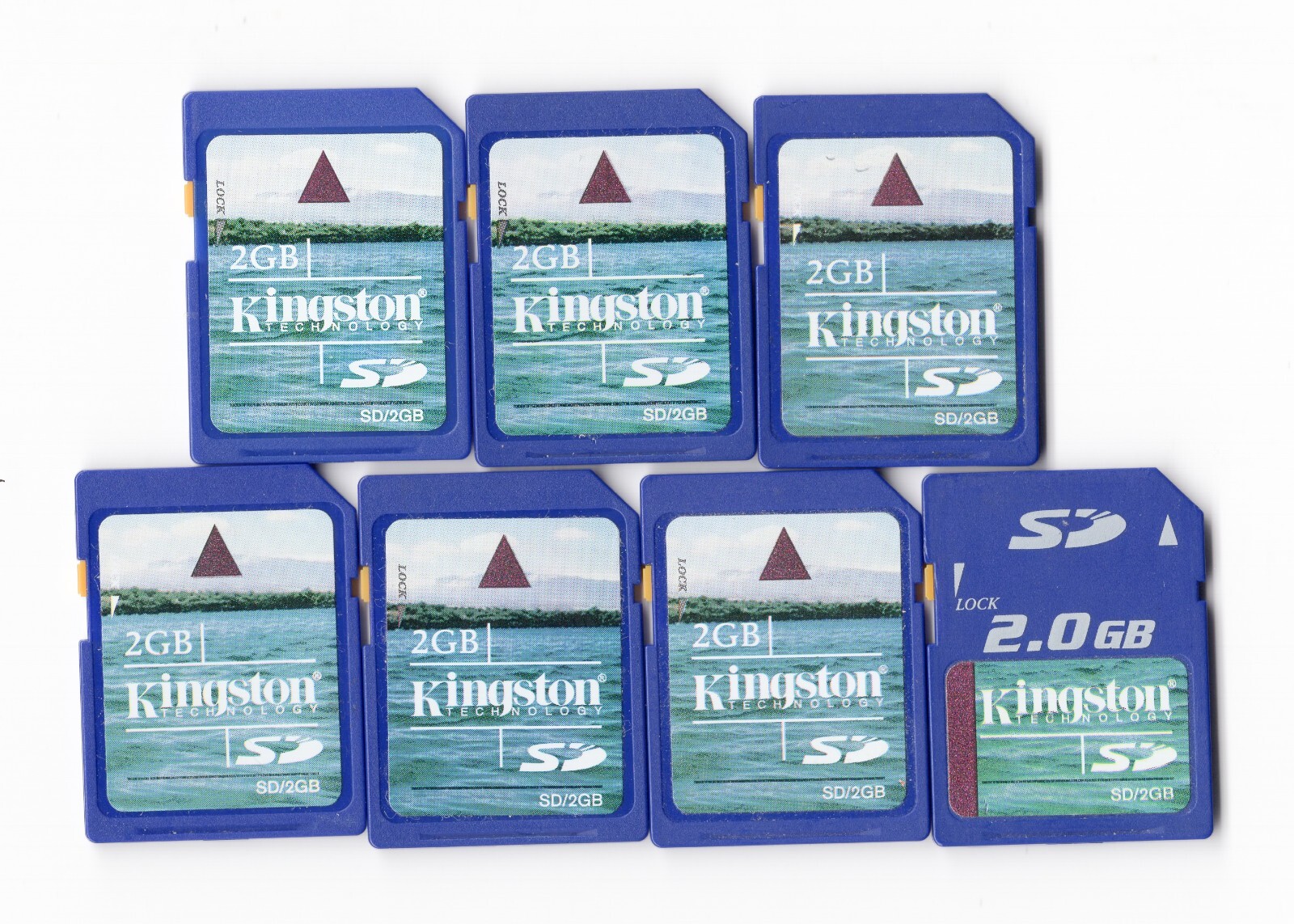 Lot Of 7x Kingston 2GB SD Camera Memory Cards