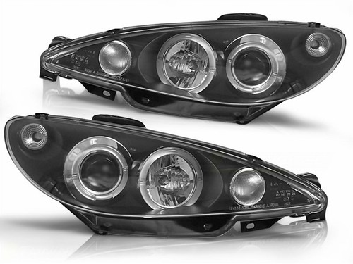 Angel Eyes Scheinwerfer für Peugeot 206 1998-2007 schwarz - Bild 2 von 3