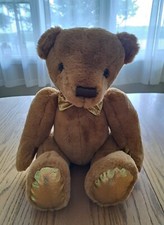 FAO Schwarz 18" Golden Monogram Teddy Bear Great Condition 160th Anniversary