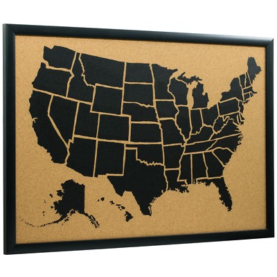 Craig Frames, 16x20 Wayfarer Cork Board United States Push Pin Travel Map