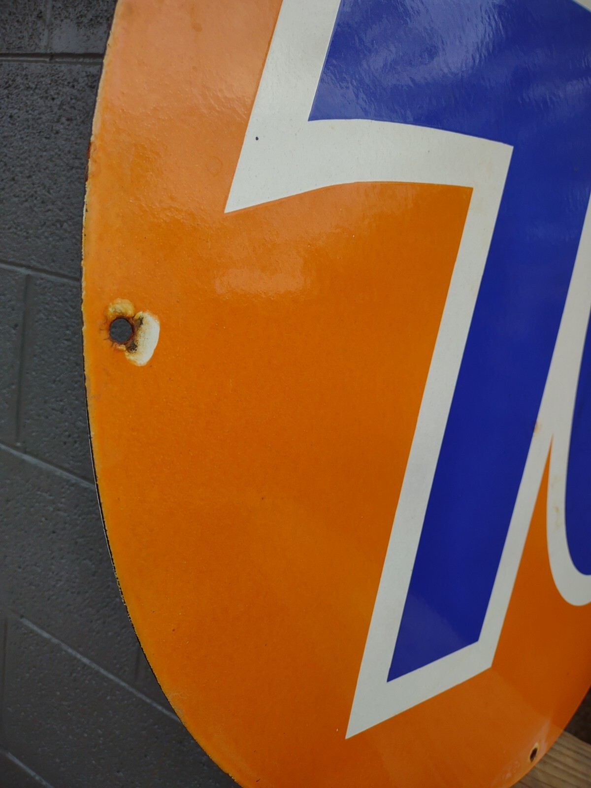 VINTAGE UNION 76 GASOLINE PORCELAIN METAL GAS OIL SERVICE STATION PUMP