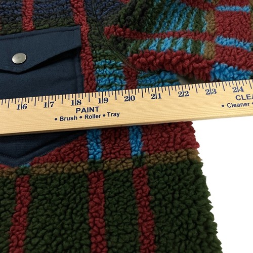 LL Bean x Todd Snyder Hi-Pile Sherpa Shirt Jacket Mens Size M Zip Front Plaid - Picture 6 of 11