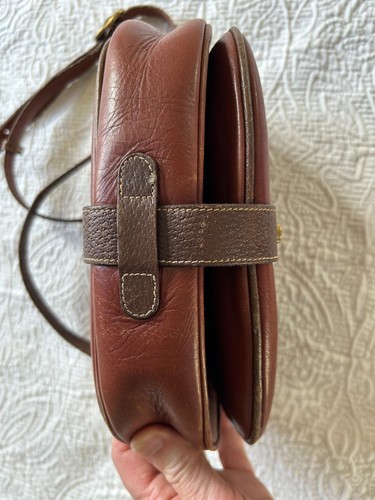 1980s Mark Cross Country Brown Leather Saddle Bag Purse Adjustable Strap Classic - Picture 6 of 19