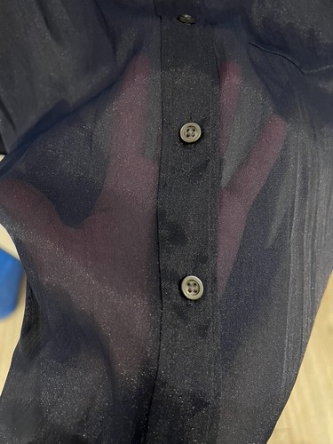 GAP Blue Sparkle Sheer Oversized Big Shirt Cover Up Top Womens Sz XXS (runs big) - 第 3/3 張圖片