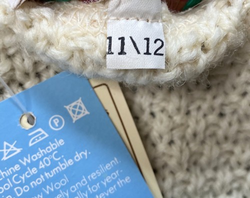 Aran Cable Knit Cardigan Youth Boys 11 / 12 NWT Sweater Highland Home Industries - Picture 5 of 15