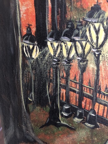 Original Signed Painting on Canvas Autumn Lamp Posts by Lisa Devecchis - Picture 5 of 11