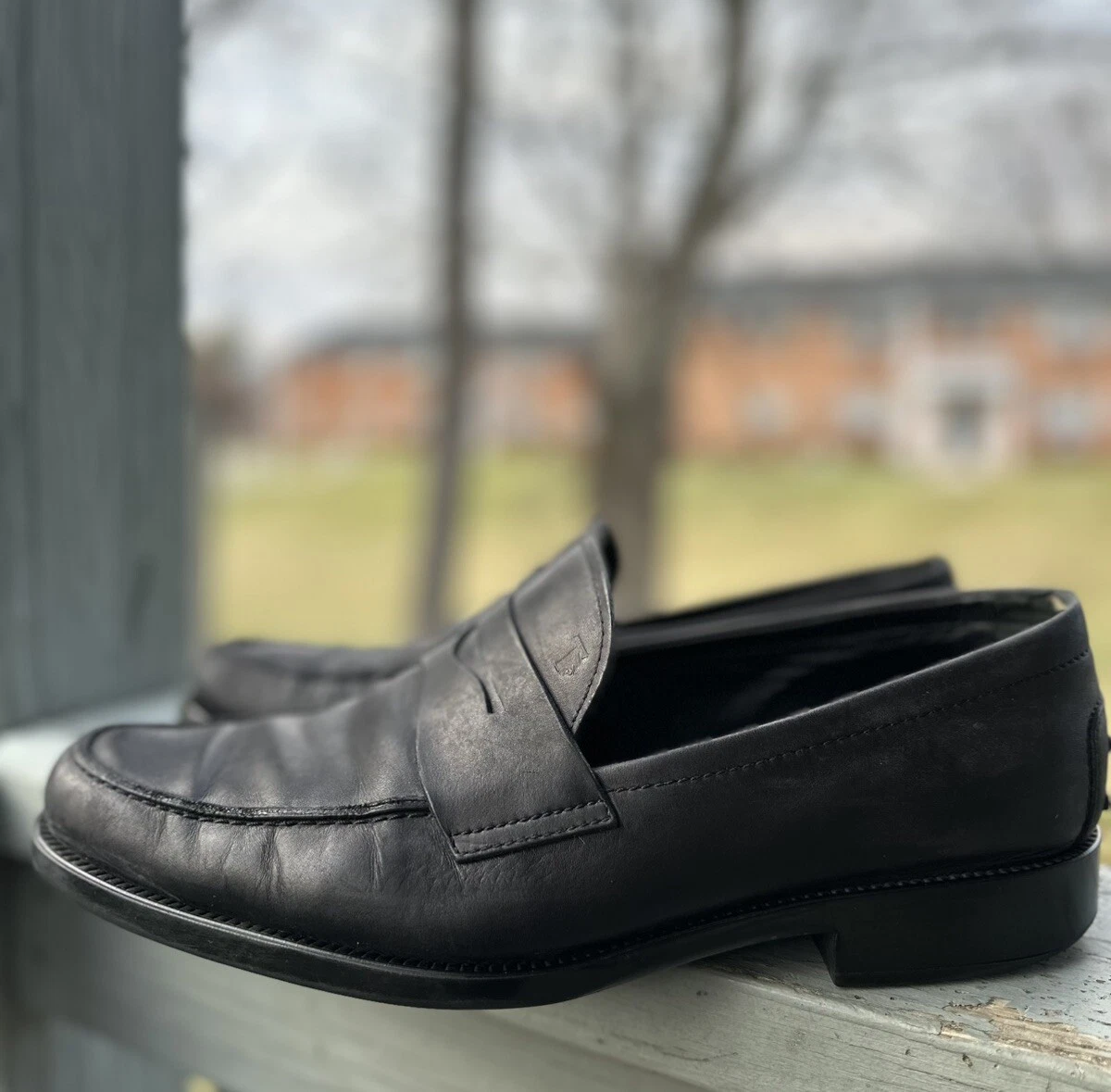 TOD’S 11 Mocassino Penny Uomo Nero Opaco 100% Vera Pelle Made Italy US 12