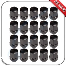 20 Black 9/16"x38 Close End Lug Nuts For Dodge Ram 1500 2002 2003-2010 Durango
