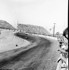 Vintage  Negative B&W Med Format Car Auto racing Dirt Track 1970's? #531
